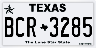 TX license plate BCR3285