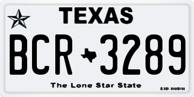 TX license plate BCR3289