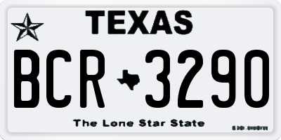 TX license plate BCR3290
