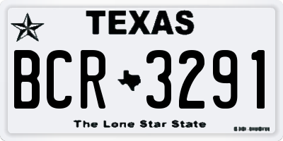 TX license plate BCR3291