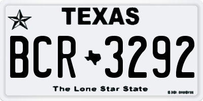 TX license plate BCR3292