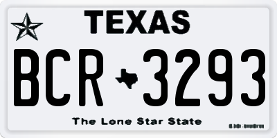 TX license plate BCR3293