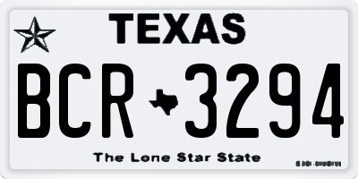 TX license plate BCR3294