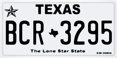 TX license plate BCR3295