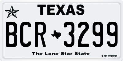TX license plate BCR3299