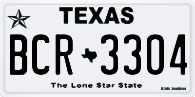 TX license plate BCR3304
