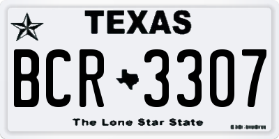 TX license plate BCR3307