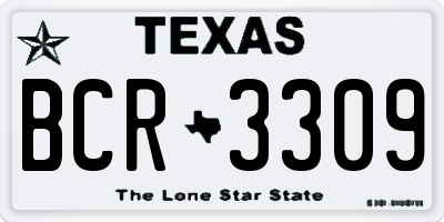 TX license plate BCR3309