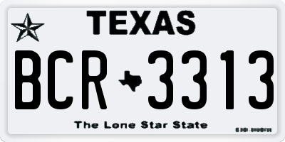 TX license plate BCR3313