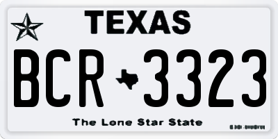 TX license plate BCR3323