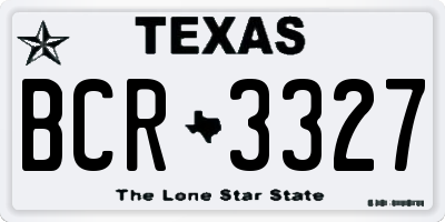 TX license plate BCR3327