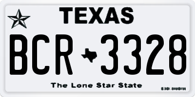 TX license plate BCR3328