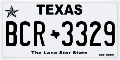 TX license plate BCR3329