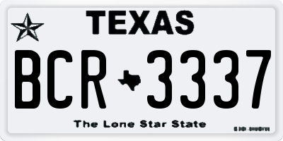 TX license plate BCR3337