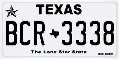 TX license plate BCR3338