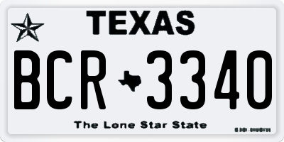 TX license plate BCR3340