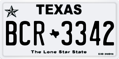 TX license plate BCR3342