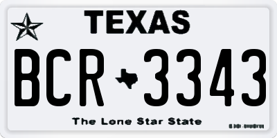 TX license plate BCR3343