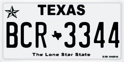 TX license plate BCR3344