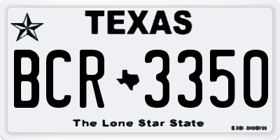 TX license plate BCR3350