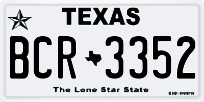 TX license plate BCR3352