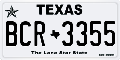 TX license plate BCR3355