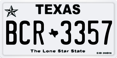 TX license plate BCR3357