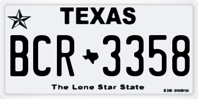 TX license plate BCR3358