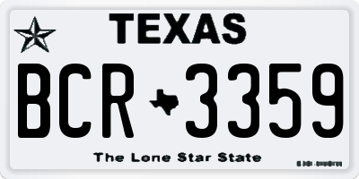 TX license plate BCR3359