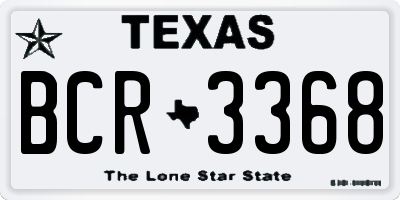 TX license plate BCR3368