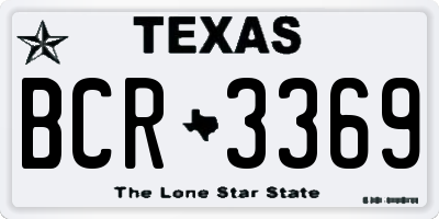 TX license plate BCR3369