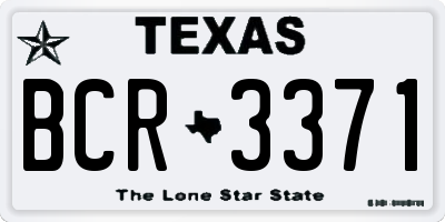 TX license plate BCR3371