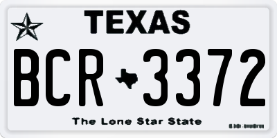 TX license plate BCR3372