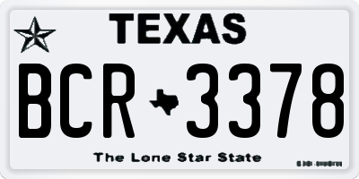 TX license plate BCR3378
