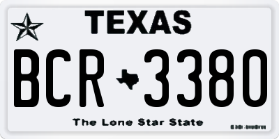 TX license plate BCR3380