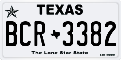 TX license plate BCR3382