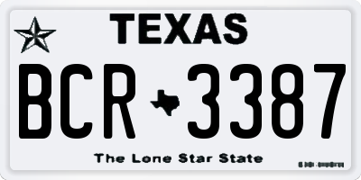 TX license plate BCR3387