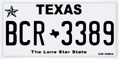 TX license plate BCR3389