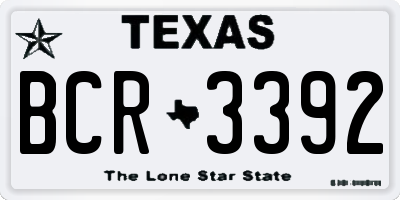 TX license plate BCR3392