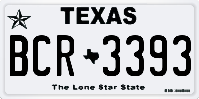TX license plate BCR3393