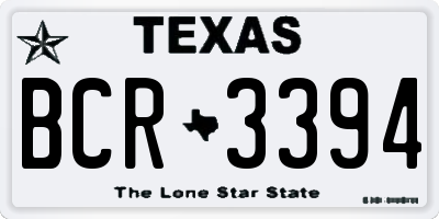 TX license plate BCR3394