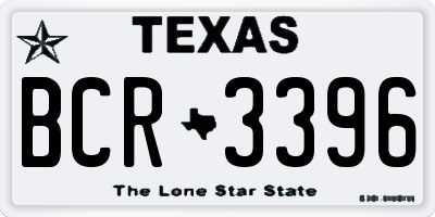 TX license plate BCR3396