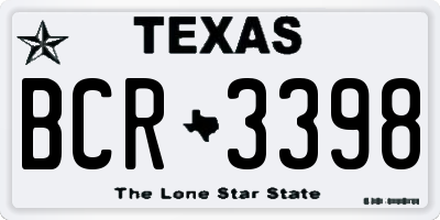 TX license plate BCR3398