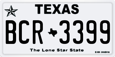TX license plate BCR3399