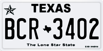 TX license plate BCR3402