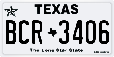 TX license plate BCR3406
