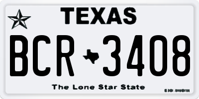 TX license plate BCR3408