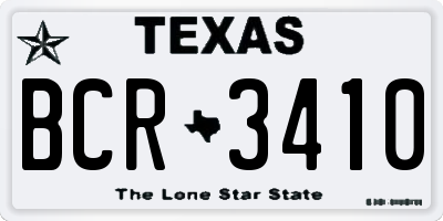 TX license plate BCR3410