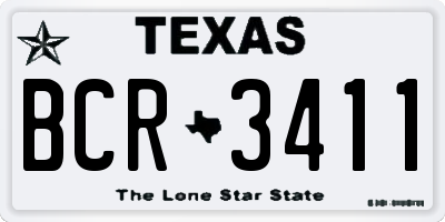 TX license plate BCR3411