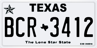 TX license plate BCR3412